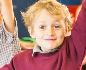 Image of child raising hand