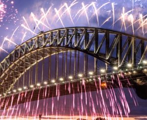 Fireworks over the Sydney Harbour bridge